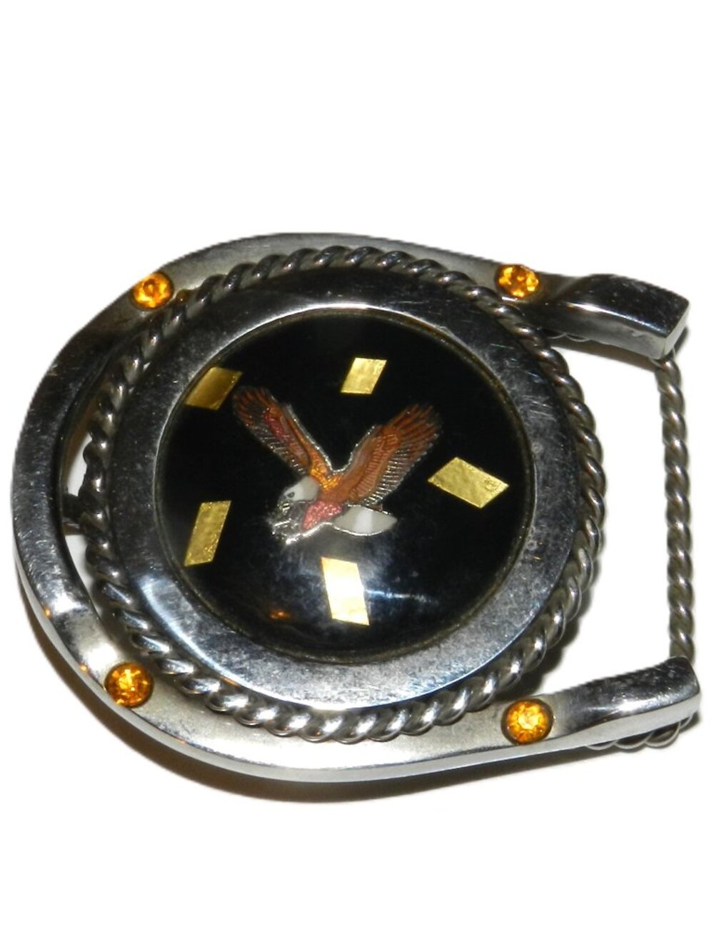 Vintage Women's  Western Belt Buckle With Bald Eagle, Made in the USA